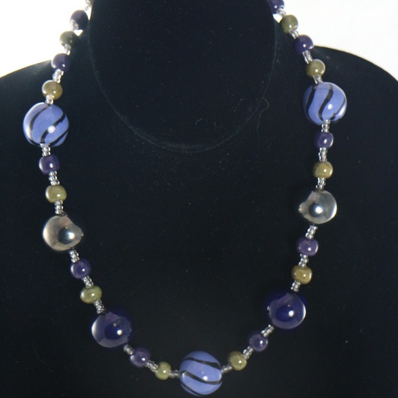 KAZURI Doria 'Deepwater' 18 in Handmade Necklace - Picture 2 of 5